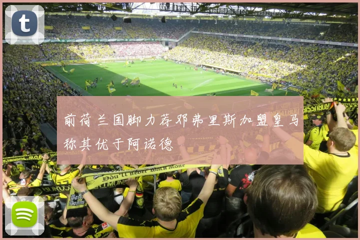前荷兰国脚力荐邓弗里斯加盟皇马称其优于阿诺德
